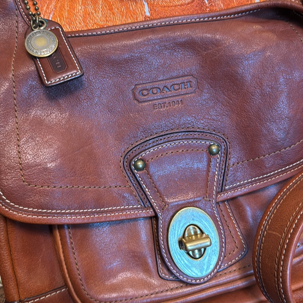 COACH 10325 65th ANNIVERSARY HIPPIE CROSSBODY BAG WHISKEY VACHETTA LEATHER 2006 - Picture 6 of 9